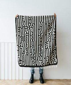 Bamboo Forest Tapestry Throw Blanket Woven in the USA, Minimalist Home Decor