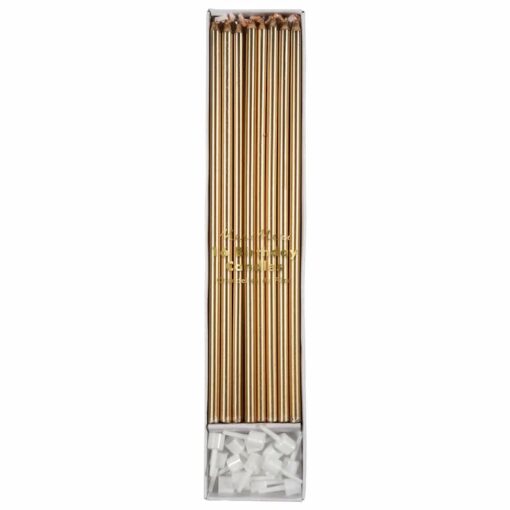 Illuminate Your Home with Golden Elegance Set of 16 Long-Lasting Gold Candles