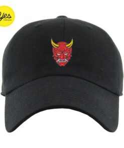 Embroidered Hannya Mask Baseball Cap Unleash Your Inner Demon with Style
