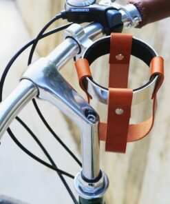 Premium Leather Bike Cup Holder Secure and Stylish Hydration for Your Rides