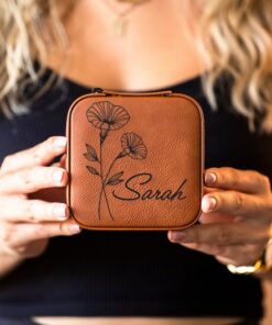 Birth Flower Jewelry Travel Case A Timeless Keepsake for Your Precious Treasures