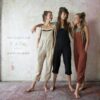 Bohemian Handmade Dungarees Jumpsuit A Symphony of Colors (Black, Rust, Red, Curry, Blue, Gray)