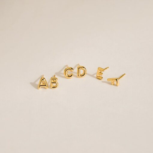Initial Earrings Dainty Letter Studs for Minimalist Style and Bridesmaid Gifts (ER270)