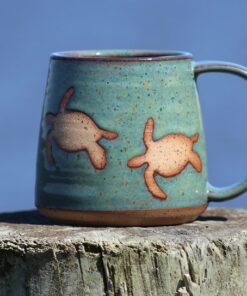 Sea Turtle Sanctuary A Handmade Pottery Mug for Ocean Conservationists