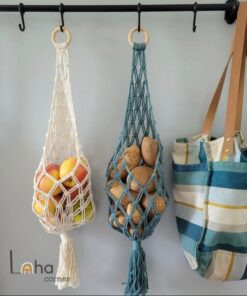 Macrame Hanging Fruit Basket Stylish and Practical Kitchen Storage for Fruits and Vegetables