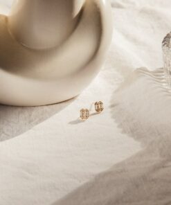 Art Deco Diamond Stud Earrings Timeless Elegance for the Modern Bride (ER242)