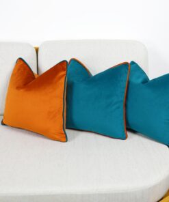 Luxurious Velvet Scatter Cushion Covers A Symphony of Teal, Kingfisher, and Contrasting Piping