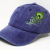 Embroidered Peacock Tail Feather Baseball Cap 100% Cotton Gray Sun Hat