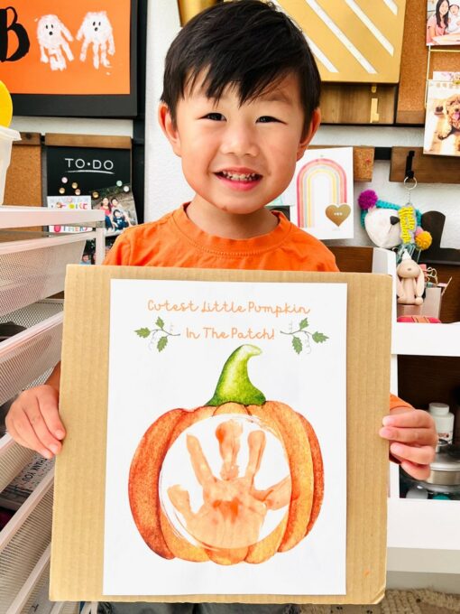 Create Spooky Memories with Our Pumpkin Handprint Art Printable A Fun Fall Activity for Preschoolers