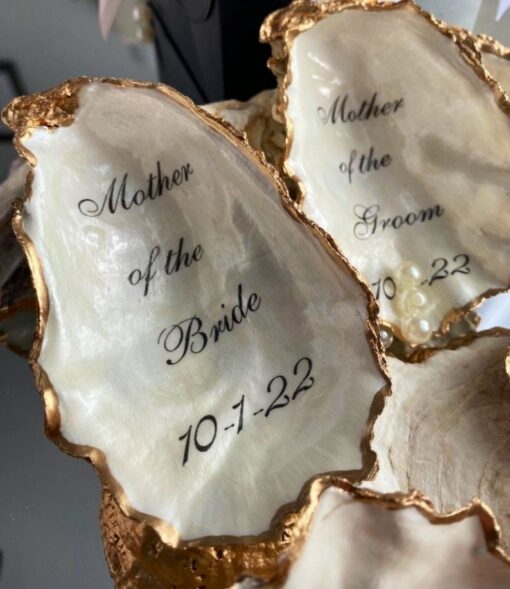 Personalized Oyster Shell Ring Dish A Timeless Treasure for the Mother of the Bride