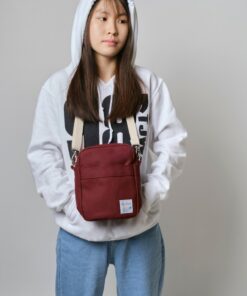 Koala 208 Rose Red Mini Canvas Crossbody Travel Bag for Unisex