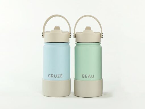 Personalized Engraved Insulated Reusable Drinks Bottle - 14oz/400ml - Clay Font/Horizontal