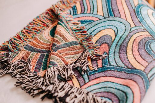 Cozy Up with Retro Vibes Vintage Throw Blanket for Boho Home Decor