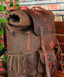 Bushcraft Backpack Canvas-Leather Adventure Companion for Hikers and Campers