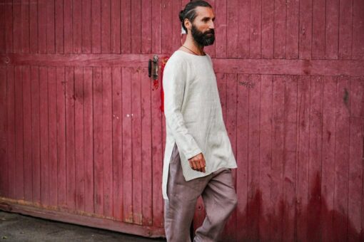 Stylish Beige Linen Tunic A Versatile Wardrobe Essential for Men