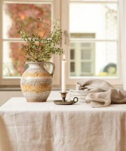 Luxurious Stonewashed Linen Tablecloth Elevate Your Dining Experience with Custom Elegance