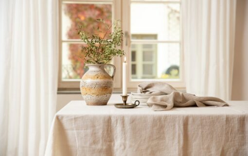 Luxurious Stonewashed Linen Tablecloth Elevate Your Dining Experience with Custom Elegance