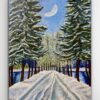 Hand-Painted Winter Wonderland Snowy Acrylic Masterpiece on Canvas, Adorn Your Abode with Enchanting Winter Scenery