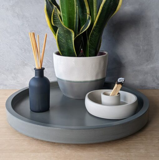 Concrete Elegance Elevate Your Home with Our 13.5" or 15" Round Concrete Tray