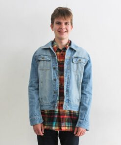 Crocker Jeans 90's Vintage Men's Denim Jacket Relive the Y2K Era with this Light Blue Trucker Coat