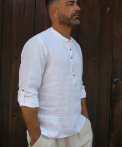 Premium Linen Henley Shirt for Men Experience Comfort and Style