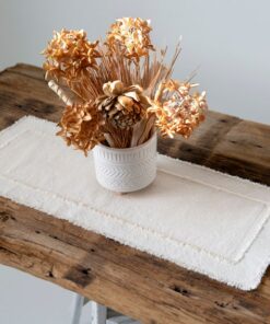 Rustic Farmhouse Table Runner Handcrafted Charm with Frayed Edges