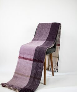 Luxurious Purple Tartan Plaid Wool Blanket Pure Warmth and Comfort for Your Home