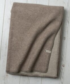 Luxurious Double-Sided Merino Wool Blanket Ultimate Warmth and Comfort in Brown and Beige