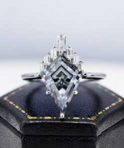 Exquisite 4 Carat Kite Cut Moissanite Engagement Ring A Shimmering Symbol of Love
