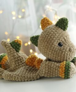Cuddle Up with Prehistoric Charm Crochet Dinosaur Comforter and Lovey Pattern