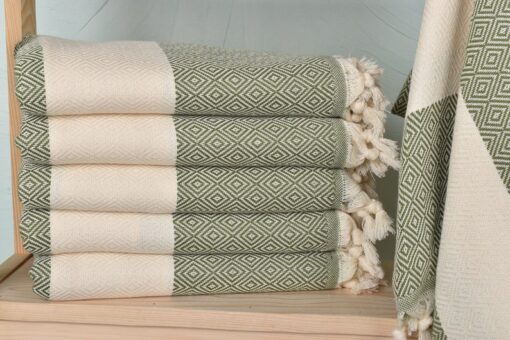 Personalized Olive Green Diamond Towel The Perfect Bachelorette Party Gift for Bridesmaids
