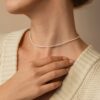 Caitlyn Minimalist's Delicate Pearl Choker A Timeless Adornment for Brides, Bridesmaids, and Special Occasions