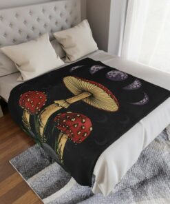 Celestial Embrace Moon Phase Blanket for Tranquil Home and Office Decor