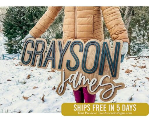 Personalized Wooden Name Sign A Cherished Keepsake for Your Little One's Nursery