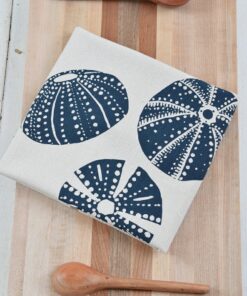 Organic Cotton Tea Towel Sea Urchin Print - Eco-Friendly Kitchen Decor, Perfect Hostess Gift