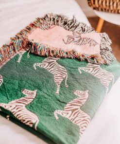 Cozy Zebra Haven Woven Throw Blanket for Home Decor and Comfort