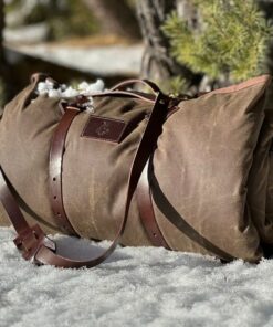 Premium Leather Carrier for Outdoor Essentials Bedroll, Tarp, Blanket, and Lavvu