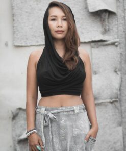 Captivating Cowl Neck Crop Top Elevate Your Style with Backless Elegance