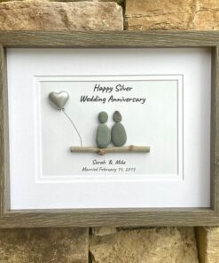 Personalized Pebble Art for Silver Wedding Anniversary A Timeless Treasure for 25 Years of Love