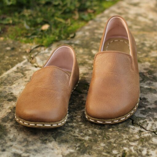 Elevate Your Style and Well-being Grounding Brown Loafers for Men