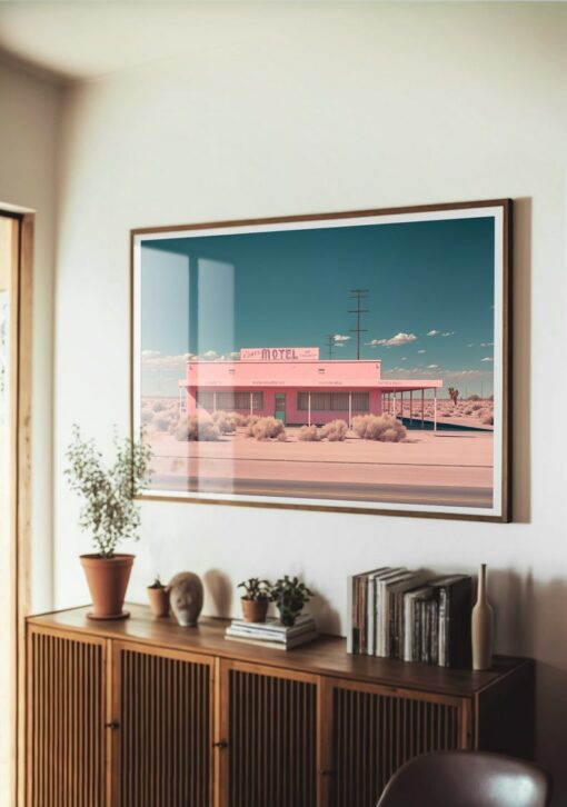 Roadside Remains #3 of 7 The Motel - Desert Landscape Art for Southwestern Decor, Vintage Retro Wall Art, Boho Eclectic