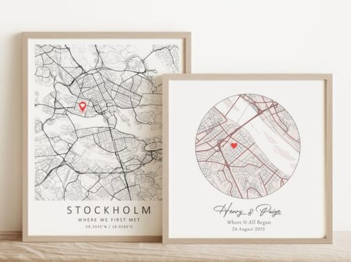 Personalized Map Our First Home | Romantic Valentine's Day Gift | Anniversary Keepsake | Custom Wedding Present | Digital City Map Print