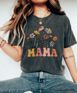 Wildflower Mama Comfort Colors Retro Mom T-Shirt, Perfect Mother's Day Gift