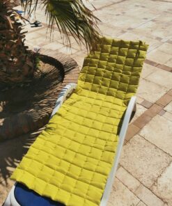 Linen Bliss Your Ultimate Outdoor Comfort Companion - Portable Beach Mat, Chaise Lounge Cushion, Sunbed Mat, Patio Cushion, Camping Cushion