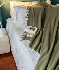 Luxurious 55"-83" Stonewashed Throw Blanket Elevate Your Home with Turkish Cotton Comfort