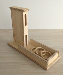 Montessori Toddler Box with Returning Discs Object Permanence, Wood Toy
