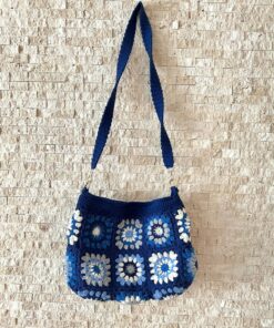 Captivating Blue Granny Square Crochet Bag A Timeless Knitted Crossbody for Everyday Style