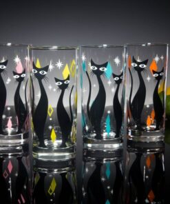 Atomic Cat Mid-Century Modern Cocktail Glasses for a Retro-Chic Bar