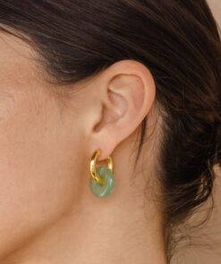 Captivating Chunky Jade Hoop Earrings Embrace Summer's Essence with Caitlyn Minimalist's ER302
