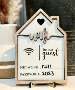 Personalized Mini Wooden Wi-Fi Password Sign Display Your Internet Credentials with Style